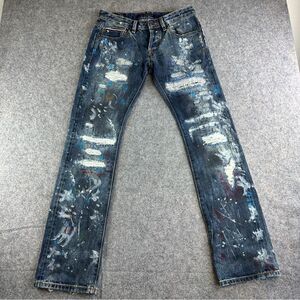 Cult Of Individuality Japanese Selvedge Jeans Rebel Straight Men’s 30 X 33 Paint